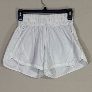 Lululemon Speed Up White Running Shorts Size 2 Lined Zip Pocket